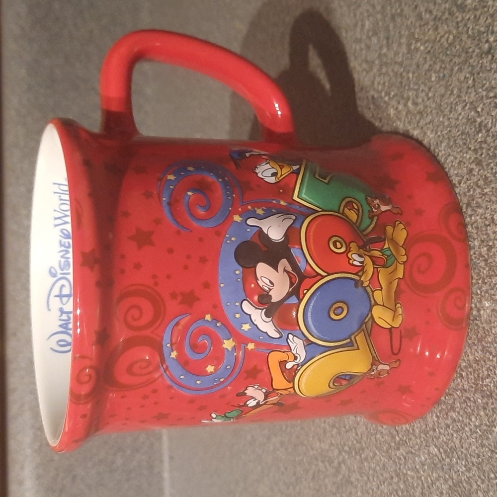 Walt Disney World 2005 Red Ceramic 'Where the Party Never Ends' 3D Mug
